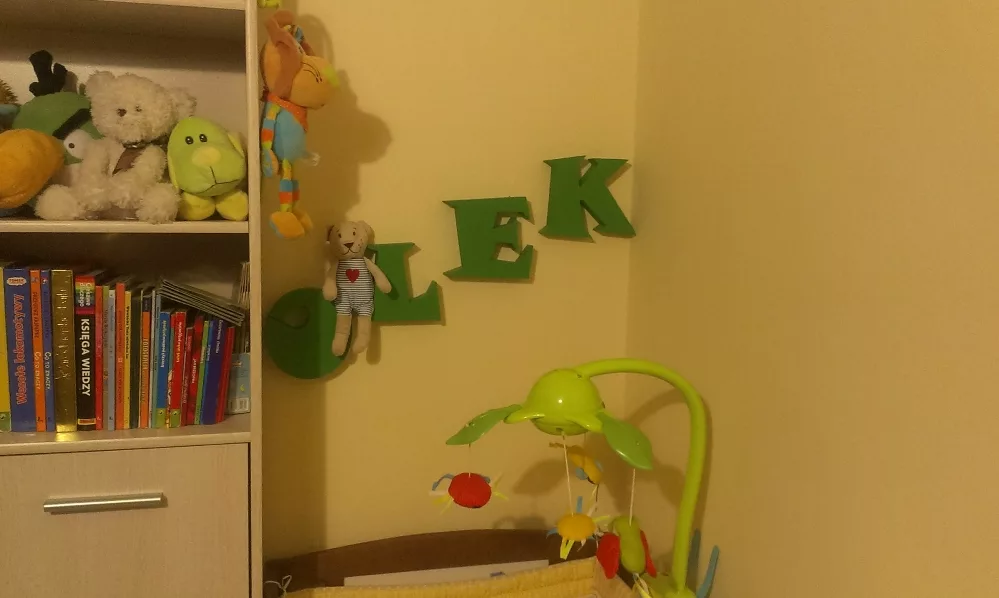 Litery ze styroduru w pokoju dziecięcym ( Zdjęcie nadesłane przez naszą klientkę)