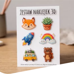 Zestaw naklejek 3d na arkuszach